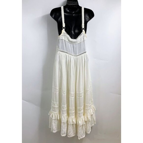 Vici Women's Pucker Up Plisse Embroidered Crochet Maxi Dress Size M‎ - Picture 2 of 12